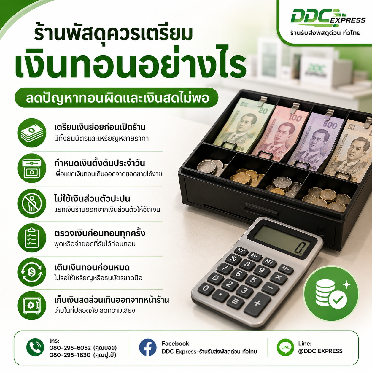 ร้านพัสดุควรเตรียมเงินทอนอย่างไร ไม่ให้บริการสะดุด
