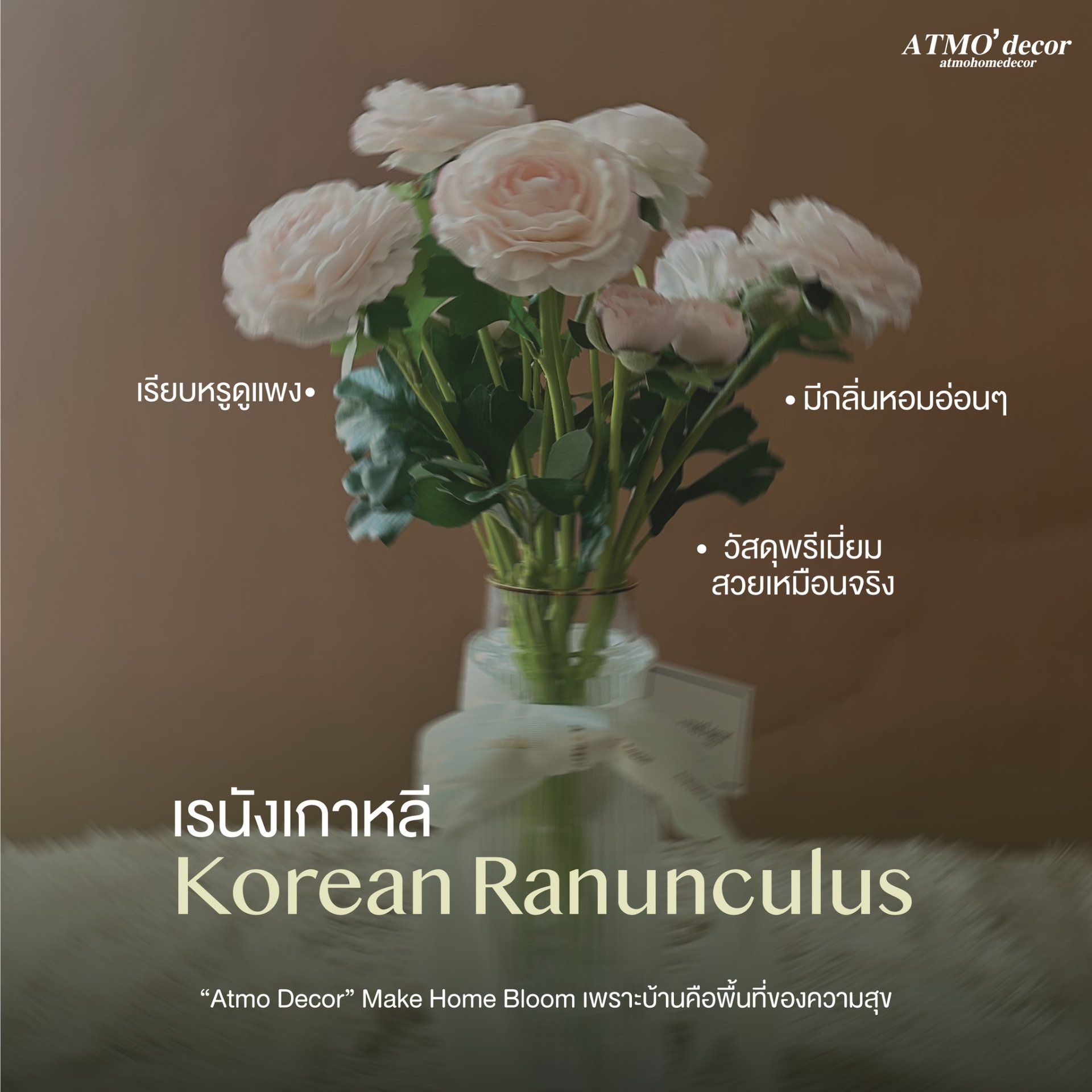 Ranunculus ATMO'decor : สัญลักษณ์แห่งความสดใสร่าเริง