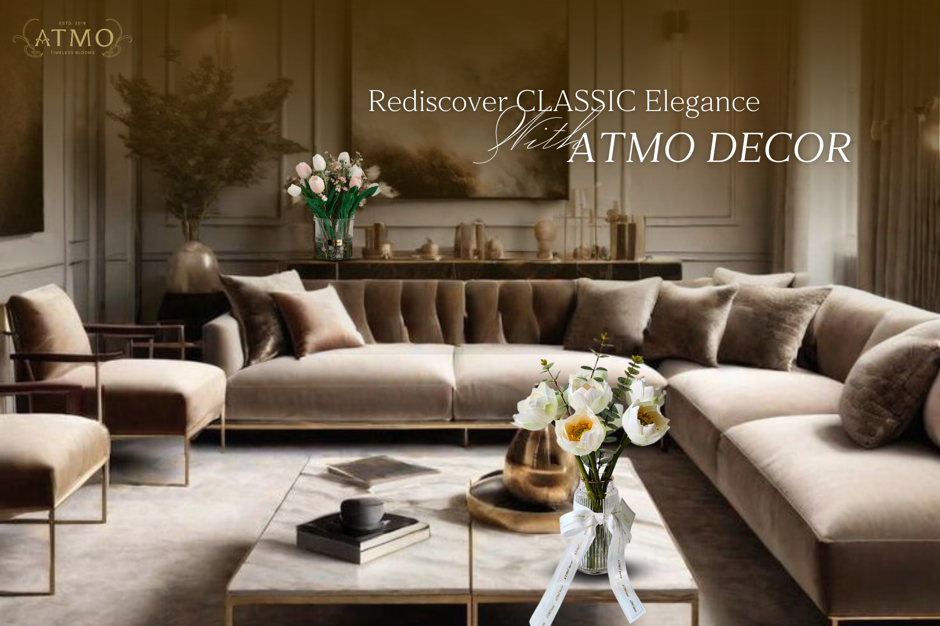 Rediscover Classic Elegance with Artificial Flowers from ATMO Decor