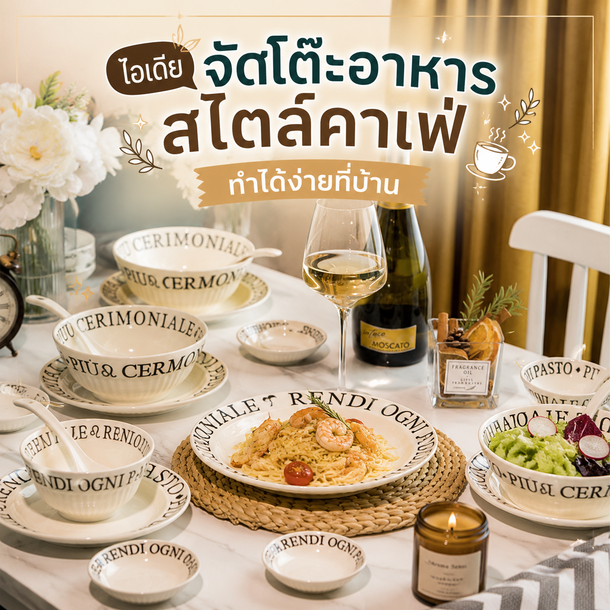 ไอเดียจัดโต๊ะอาหารสไตล์คาเฟ่ ทำได้ง่ายที่บ้าน