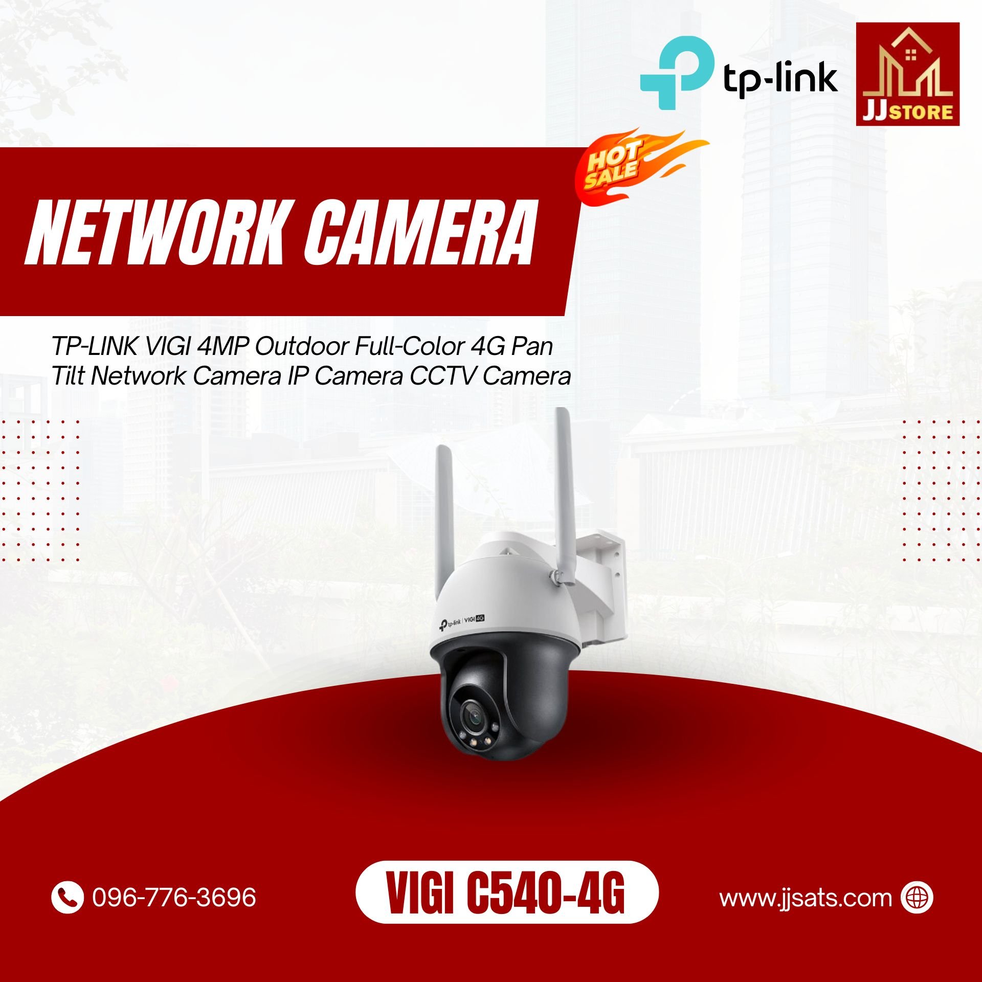 VIGI C540-4G TP-LINK VIGI 4MP Outdoor Full-Color 4G Pan Tilt Network Camera IP Camera CCTV Camera