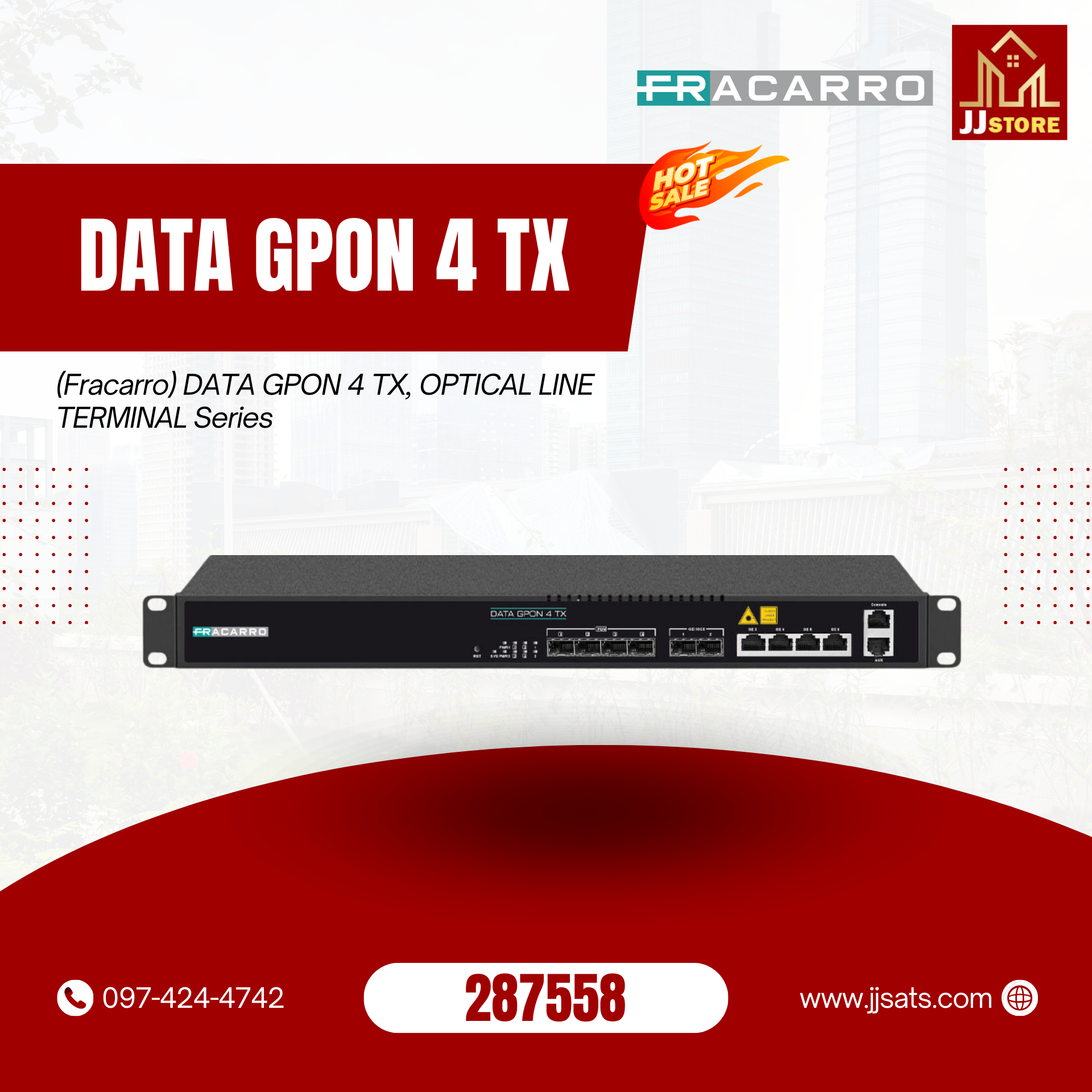 287558 (Fracarro)DATA GPON 4 TX, OPTICAL LINE TERMINAL Series