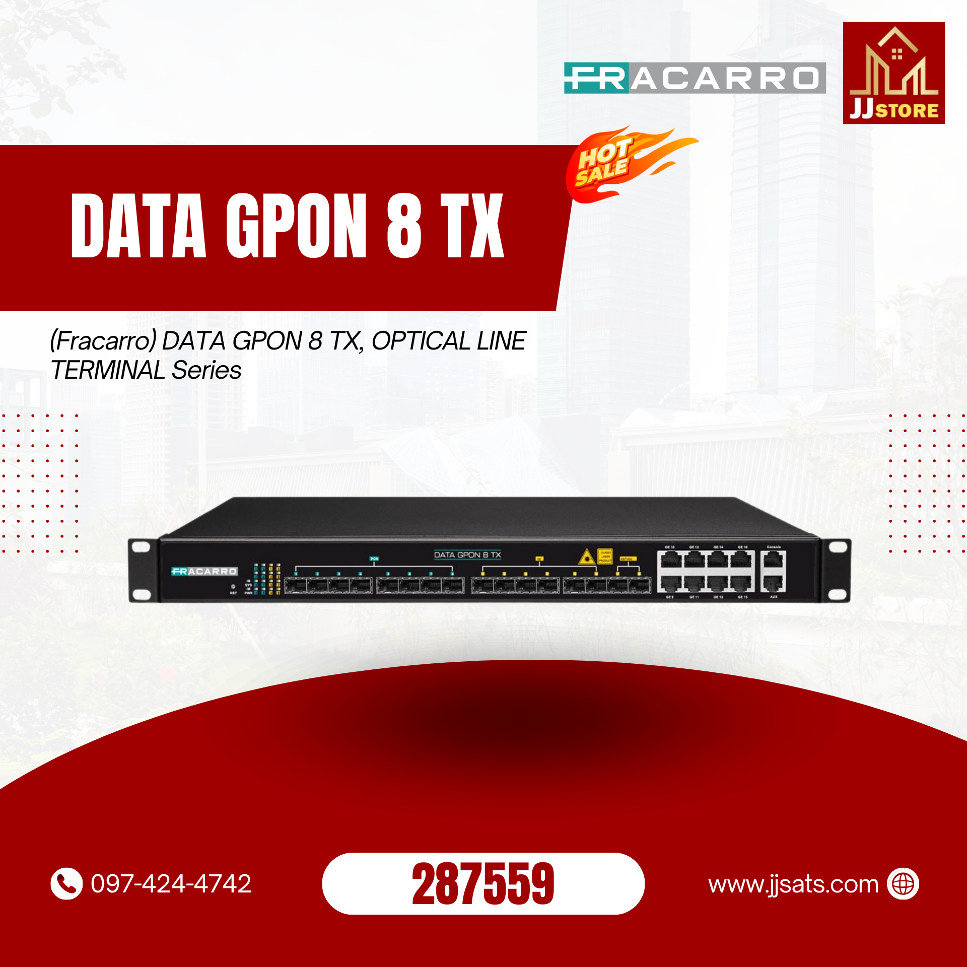 287559 (Fracarro) DATA GPON 8 TX, OPTICAL LINE TERMINAL Series