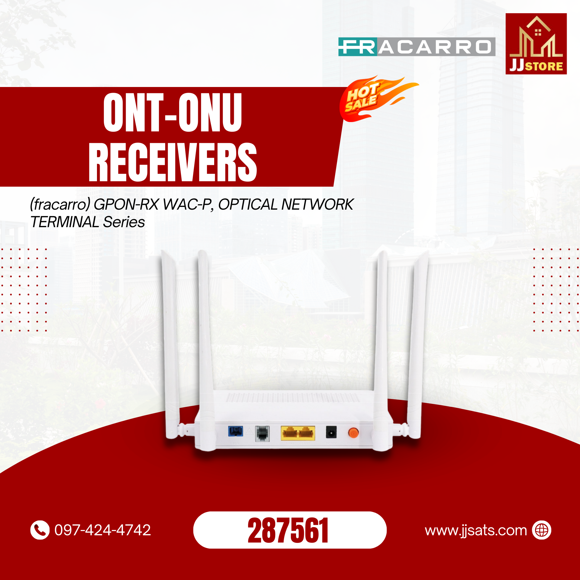 287561 (fracarro) GPON-RX WAC-P OPTICAL NETWORK TERMINAL Series