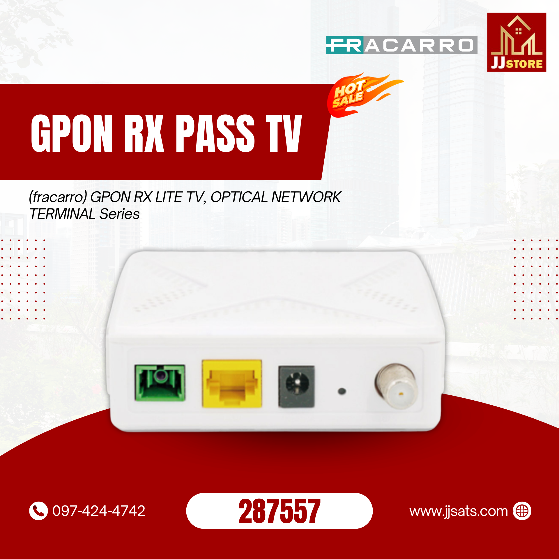 287557 (fracarro) GPON RX LITE TV OPTICAL NETWORK TERMINAL Series