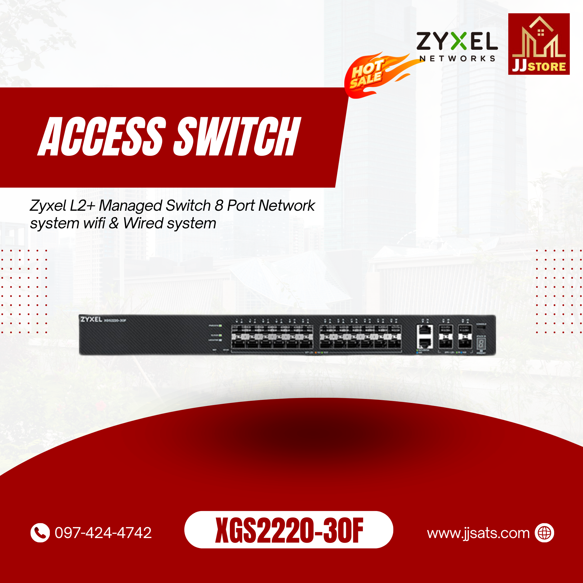 XGS2220-30F Zyxel L2+ Managed Switch 8 Port Network system wifi & Wired system
