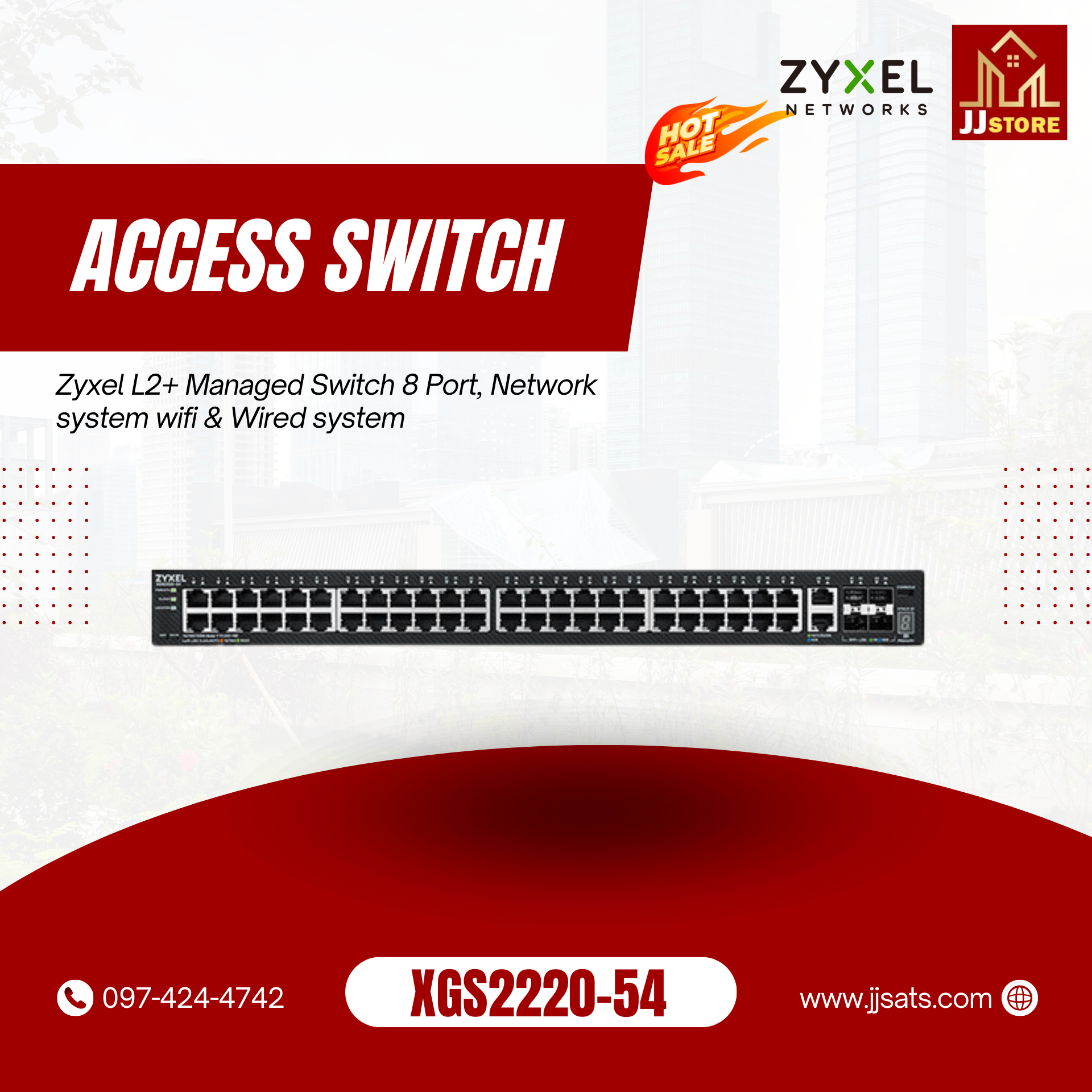 XGS2220-54 Zyxel L2+ Managed Switch 8 Port, Network system wifi & Wired system