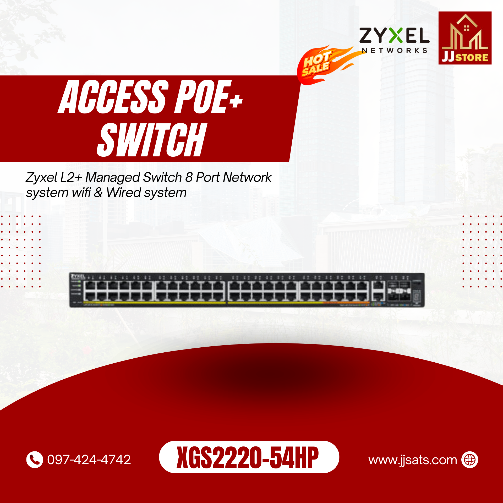 XGS2220-54HP Zyxel L2+ Managed Switch 8 Port Network system wifi & Wired system