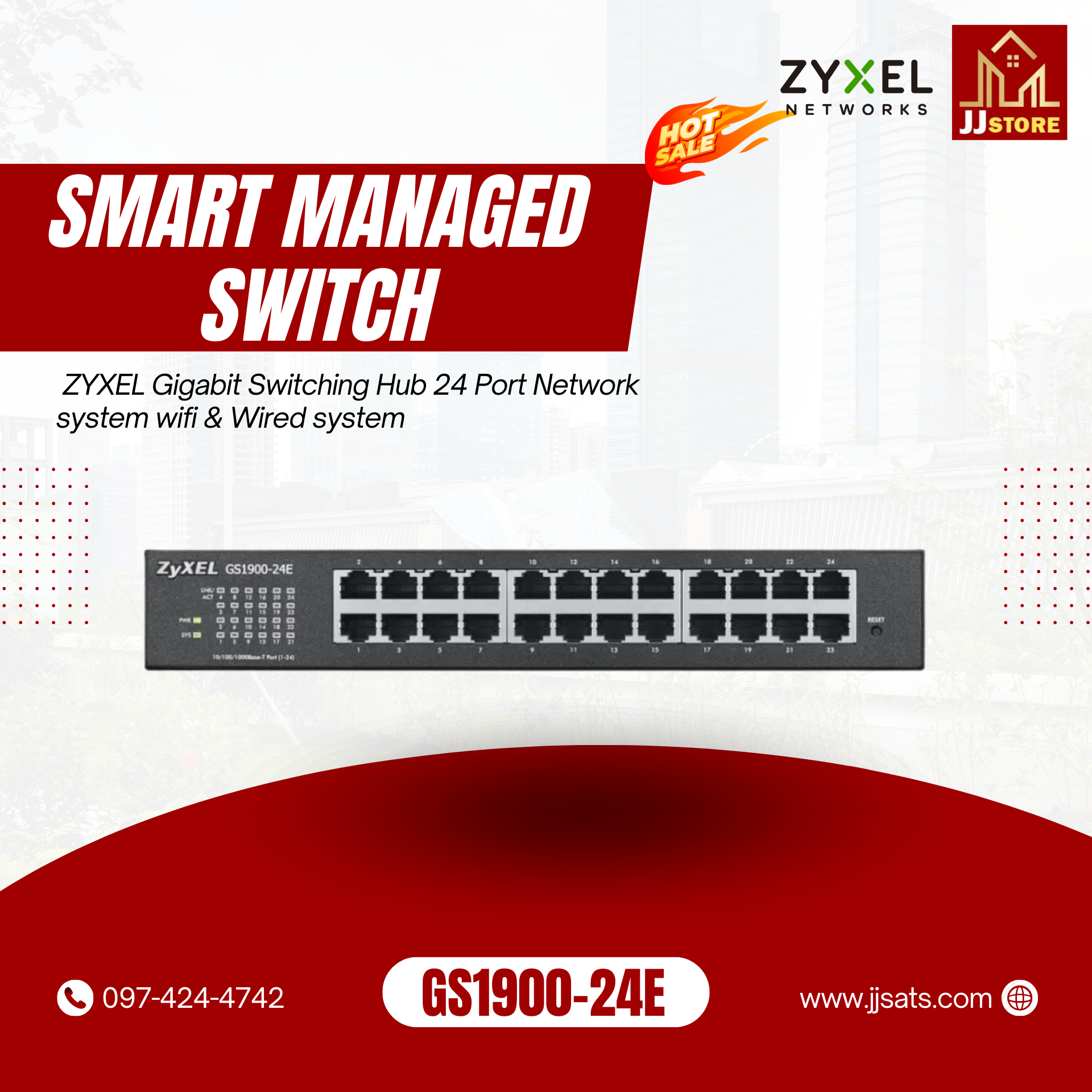 GS1900-24E ZYXEL Gigabit Switching Hub 24 Port Network system wifi & Wired system