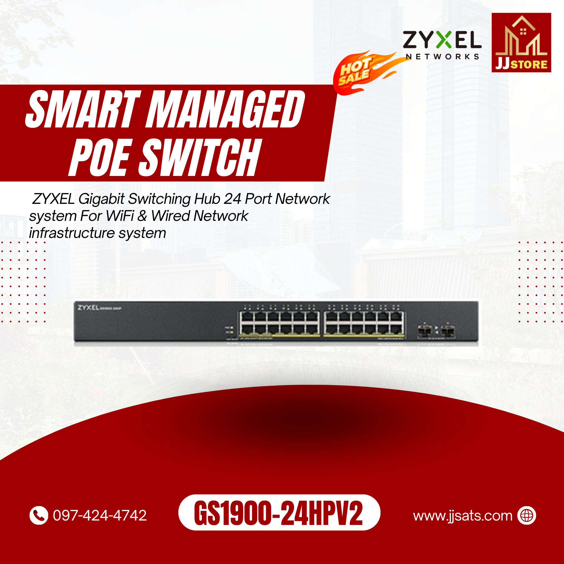 GS1900-24HPv2 ZYXEL Gigabit Switching Hub 24 Port Network system For WiFi & Wired Network infrastructure system