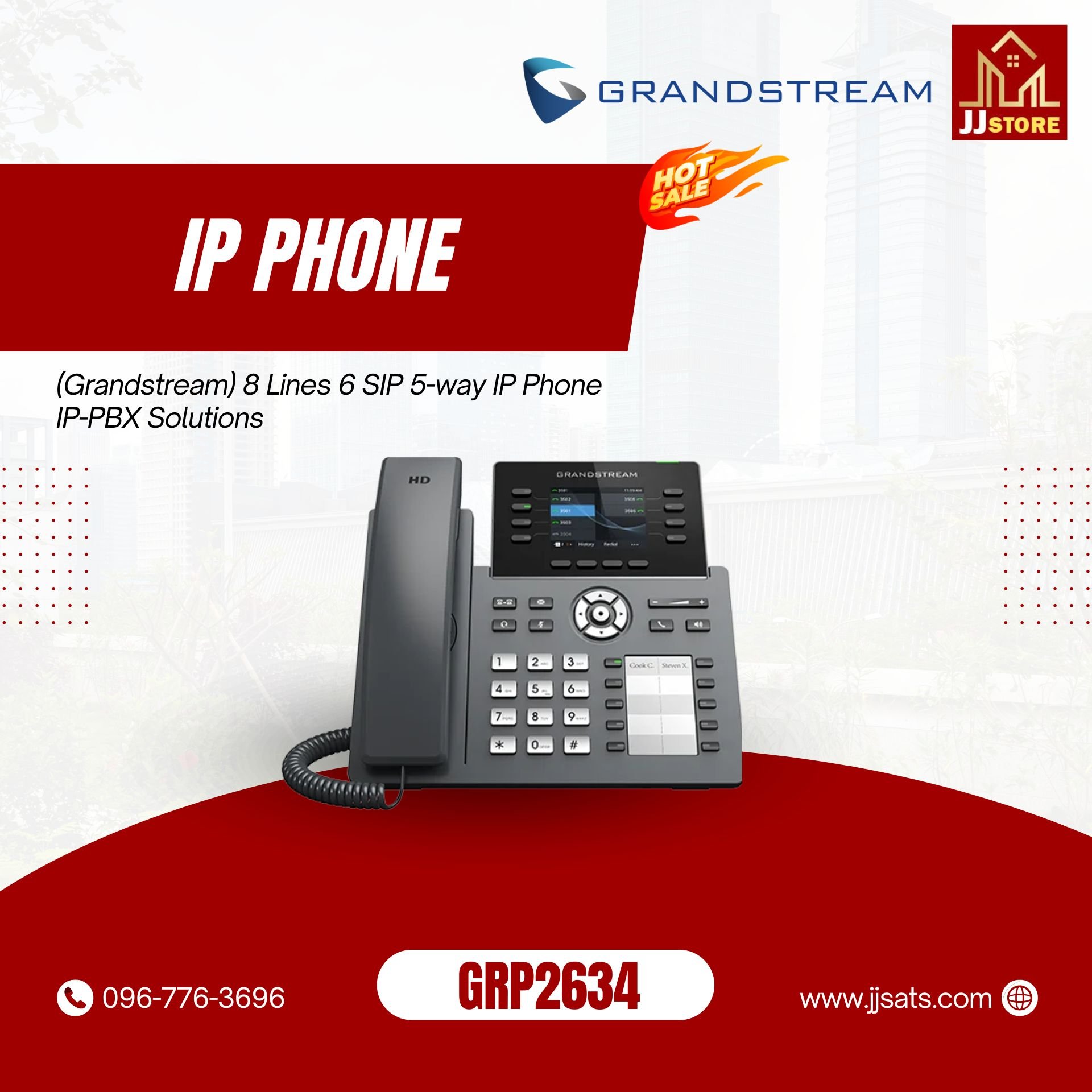GRP2634 (Grandstream) 8 Lines 6 SIP 5-way IP Phone IP-PBX Solutions