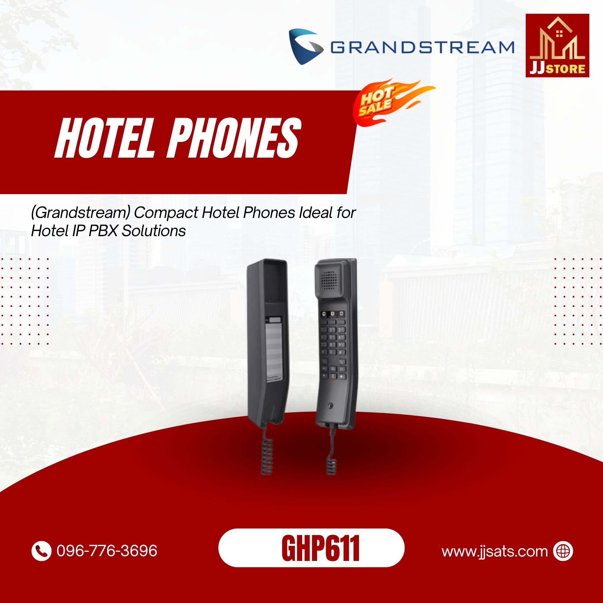 GHP611(W) (Grandstream) 2 SIP Accounts 2 Lines 3 way audio IP Phone IP PBX Solution