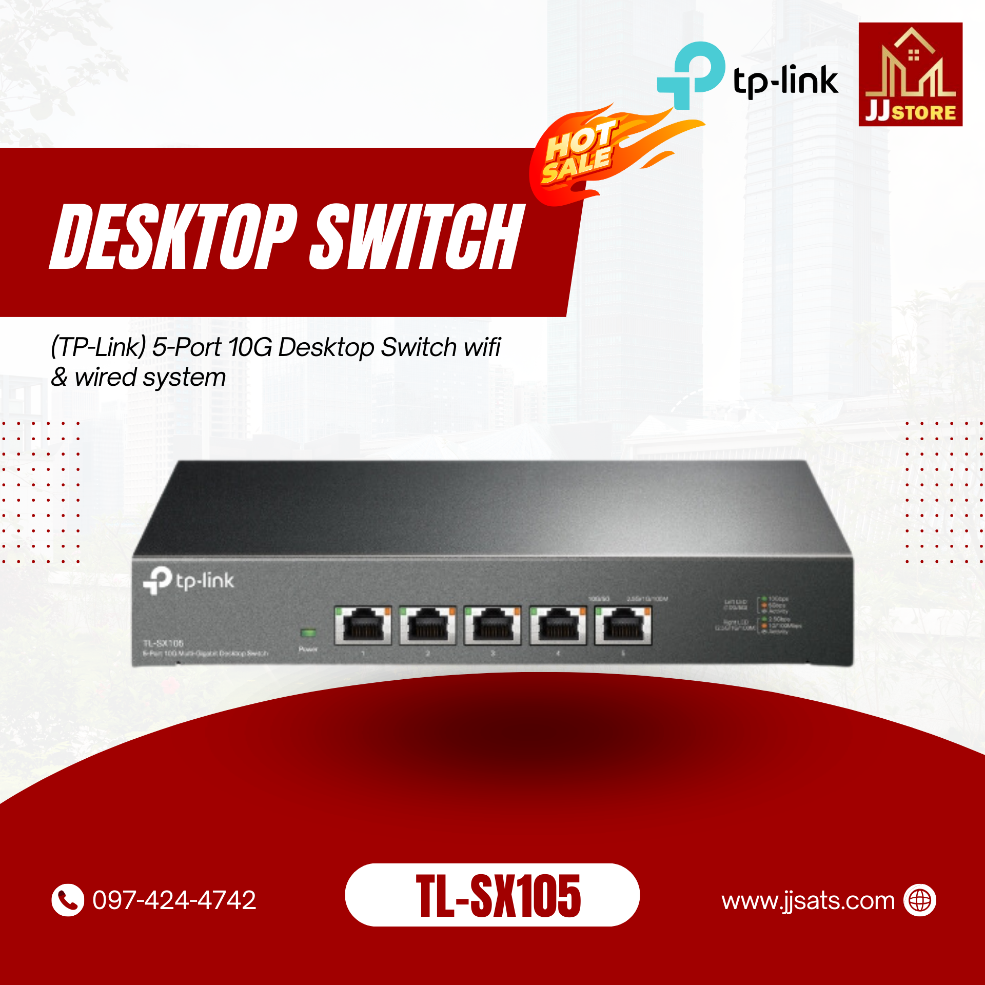TL-SX105 (TP-Link) 5-Port 10G Desktop Switch wifi & wired system