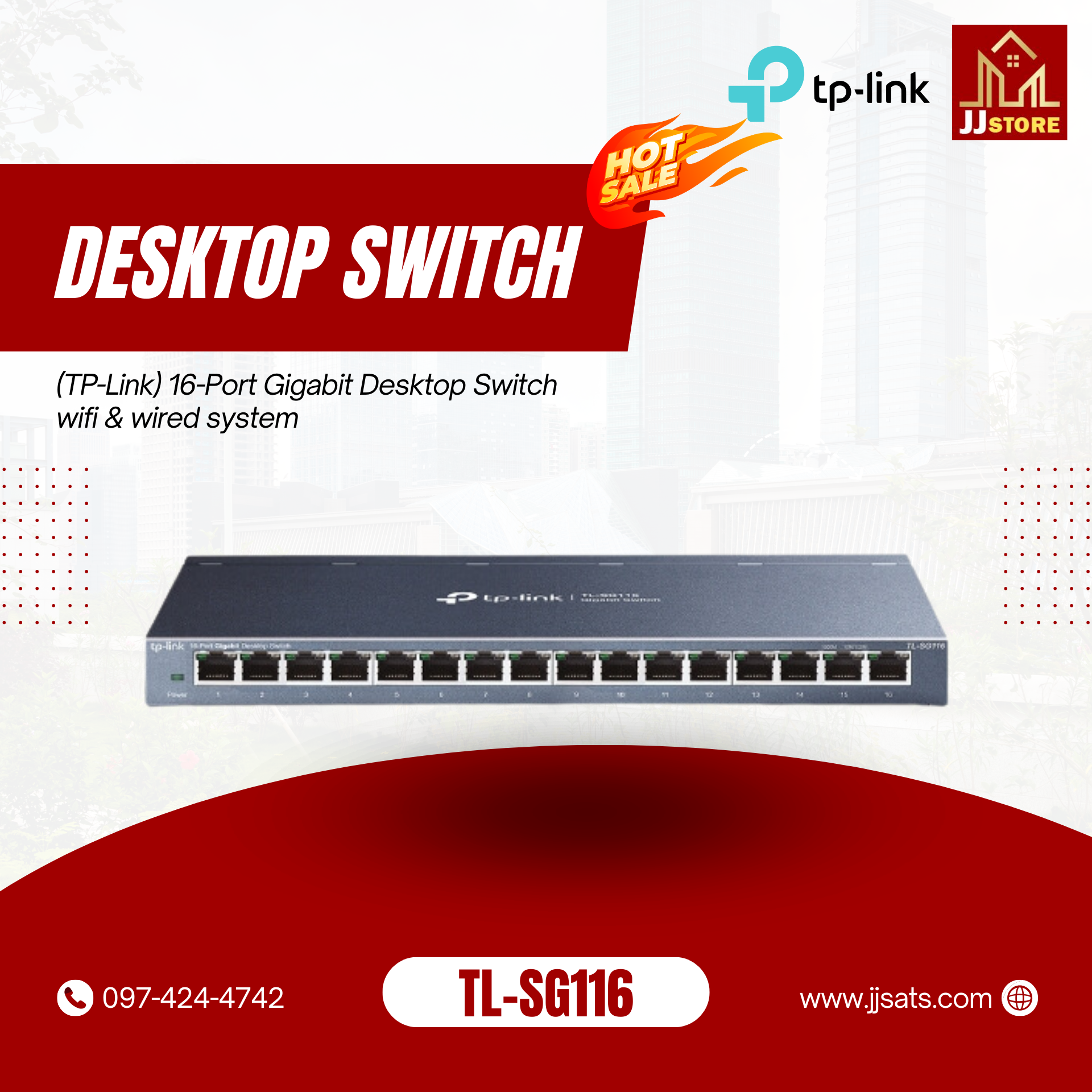 TL-SG116 (TP-Link) 16-Port Gigabit Desktop Switch wifi & wired system