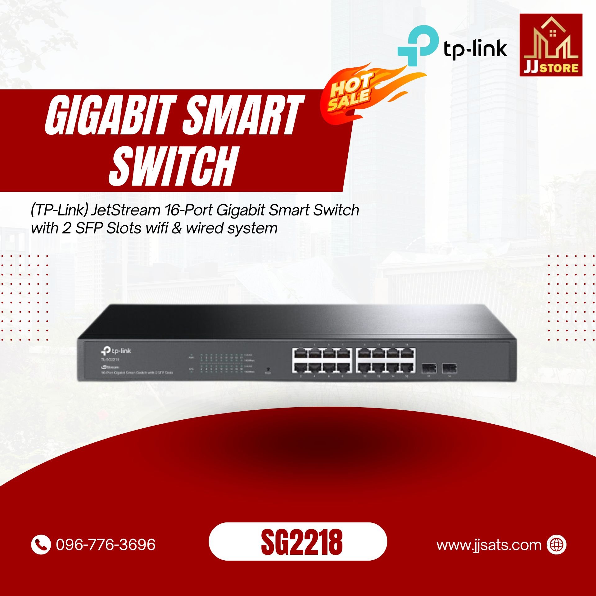 SG2218 (TP-Link) JetStream 16-Port Gigabit Smart Switch with 2 SFP Slots wifi & wired system
