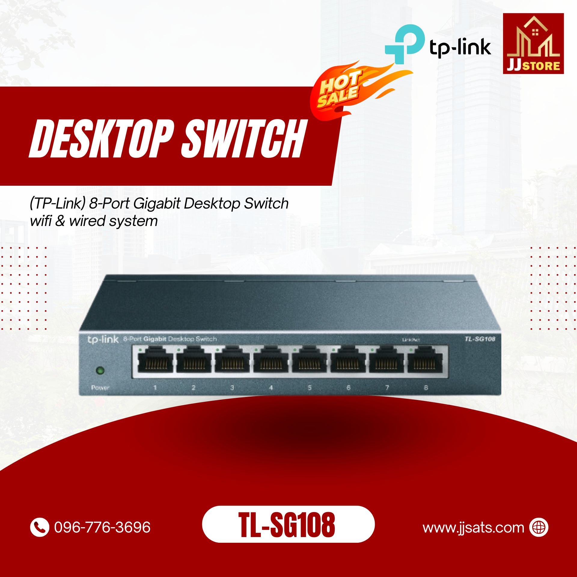 TL-SG108 (TP-Link) 8-Port Gigabit Desktop Switch wifi & wired system