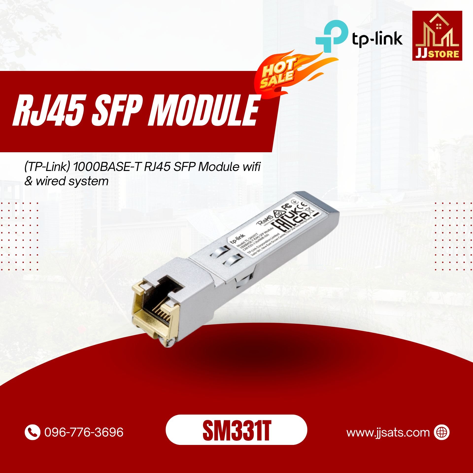 SM331T (TP-Link) 1000BASE-T RJ45 SFP Module wifi & wired system