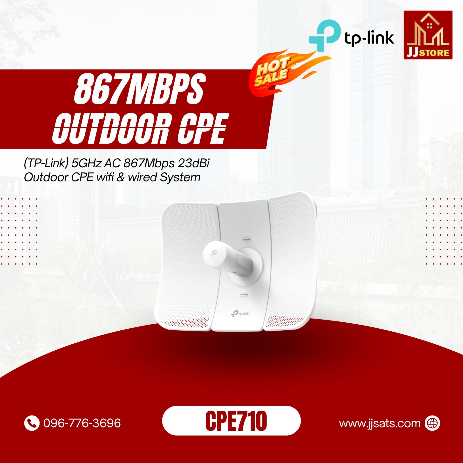 CPE710 (TP-Link) 5GHz AC 867Mbps 23dBi Outdoor CPE wifi & wired System
