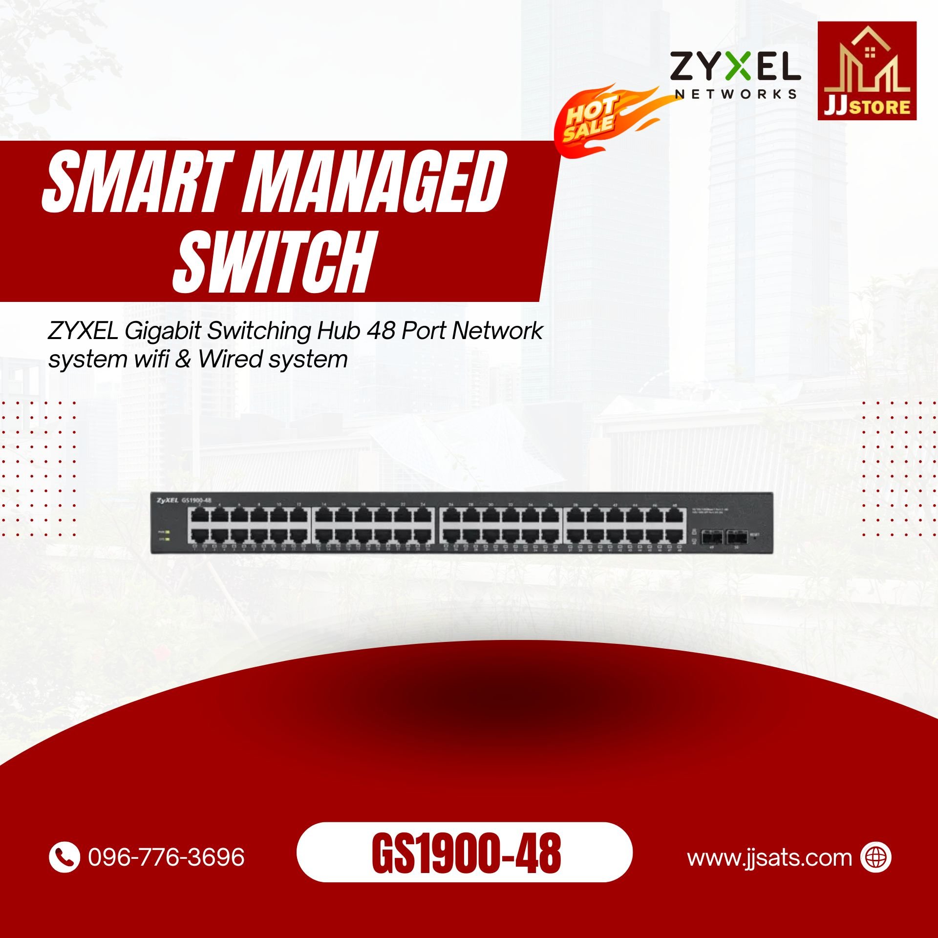 GS1900-48 ZYXEL Gigabit Switching Hub 48 Port Network system wifi & Wired system