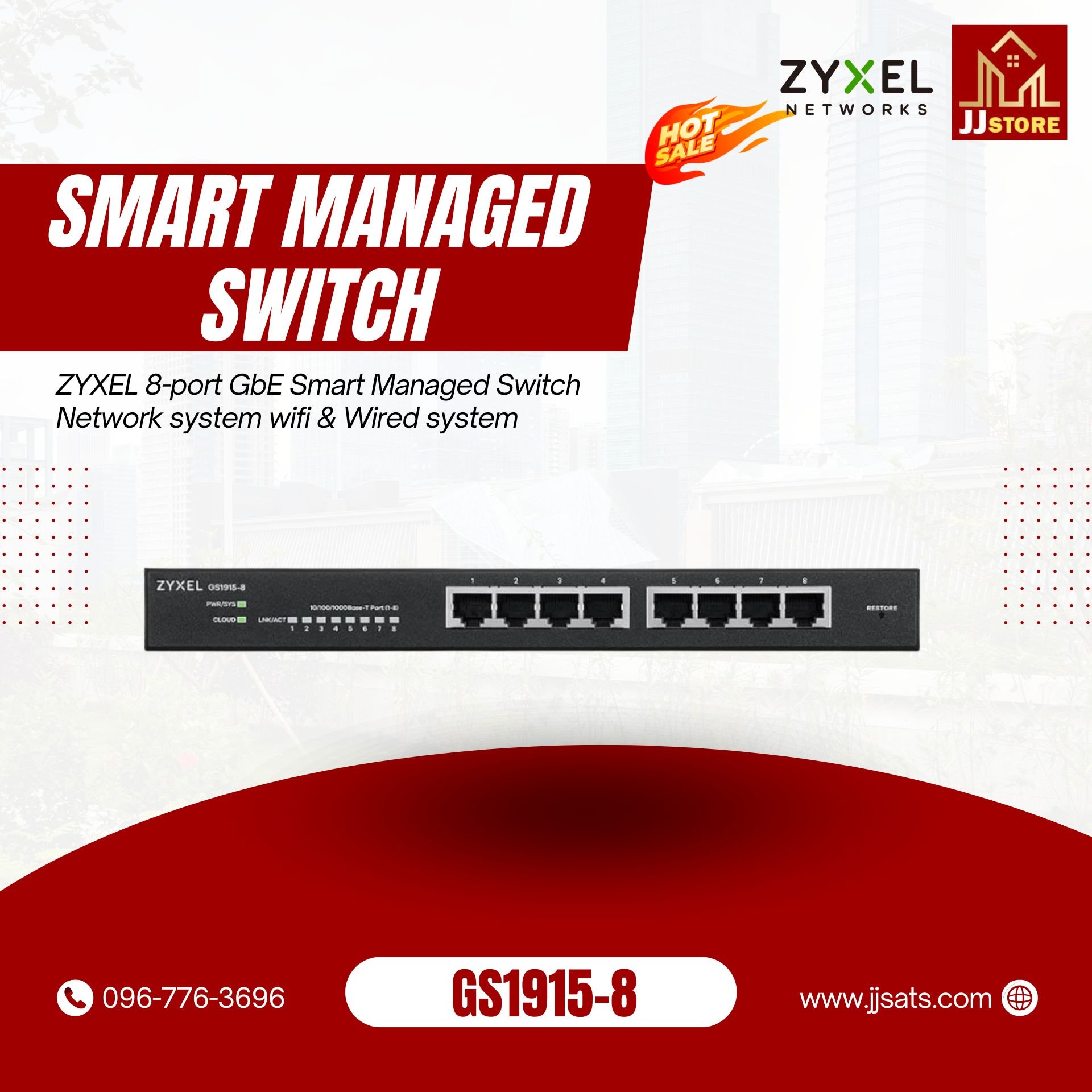 GS1915-8 ZYXEL 8-port GbE Smart Managed Switch Network system wifi & Wired system