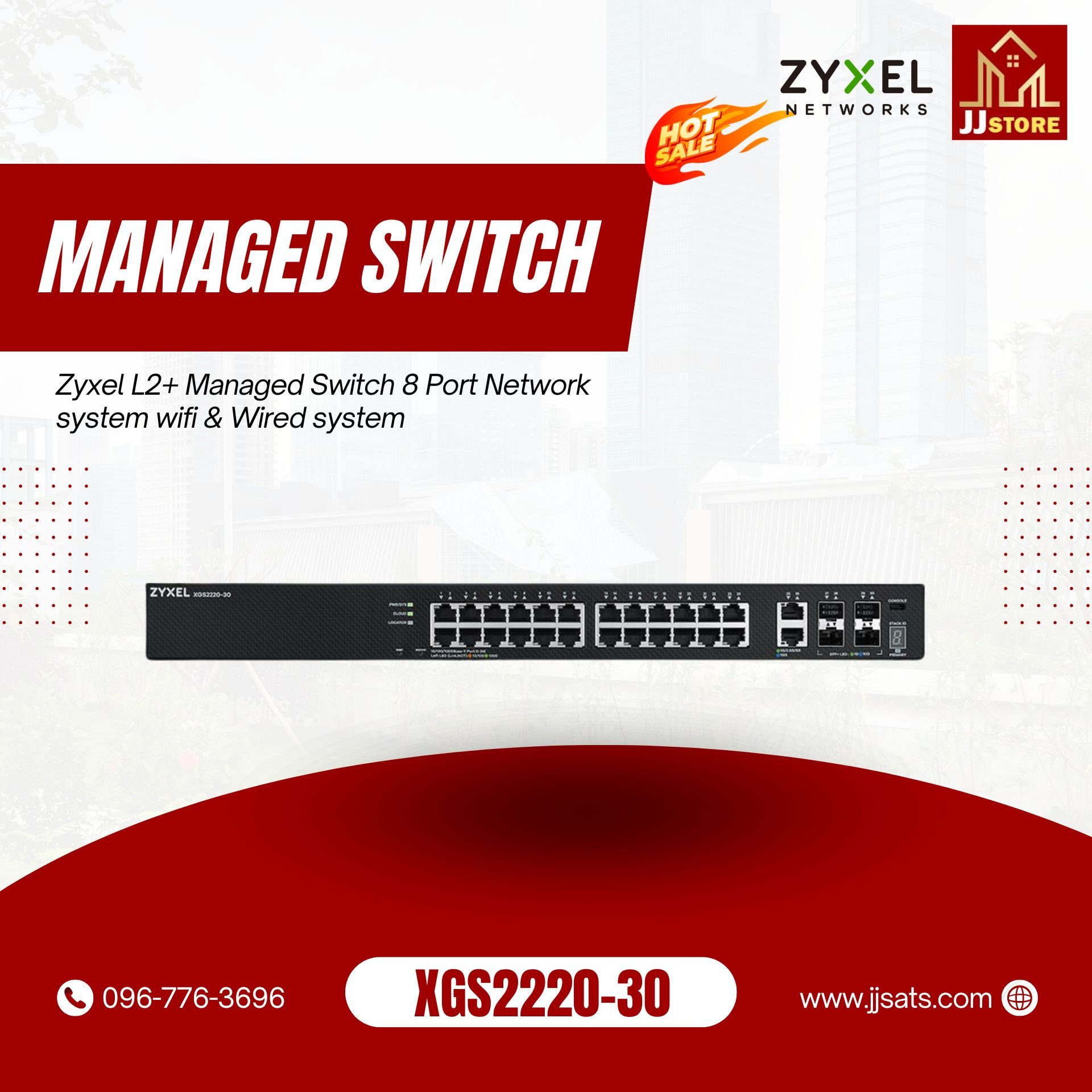 XGS2220-30 Zyxel L2+ Managed Switch 8 Port Network system wifi & Wired system