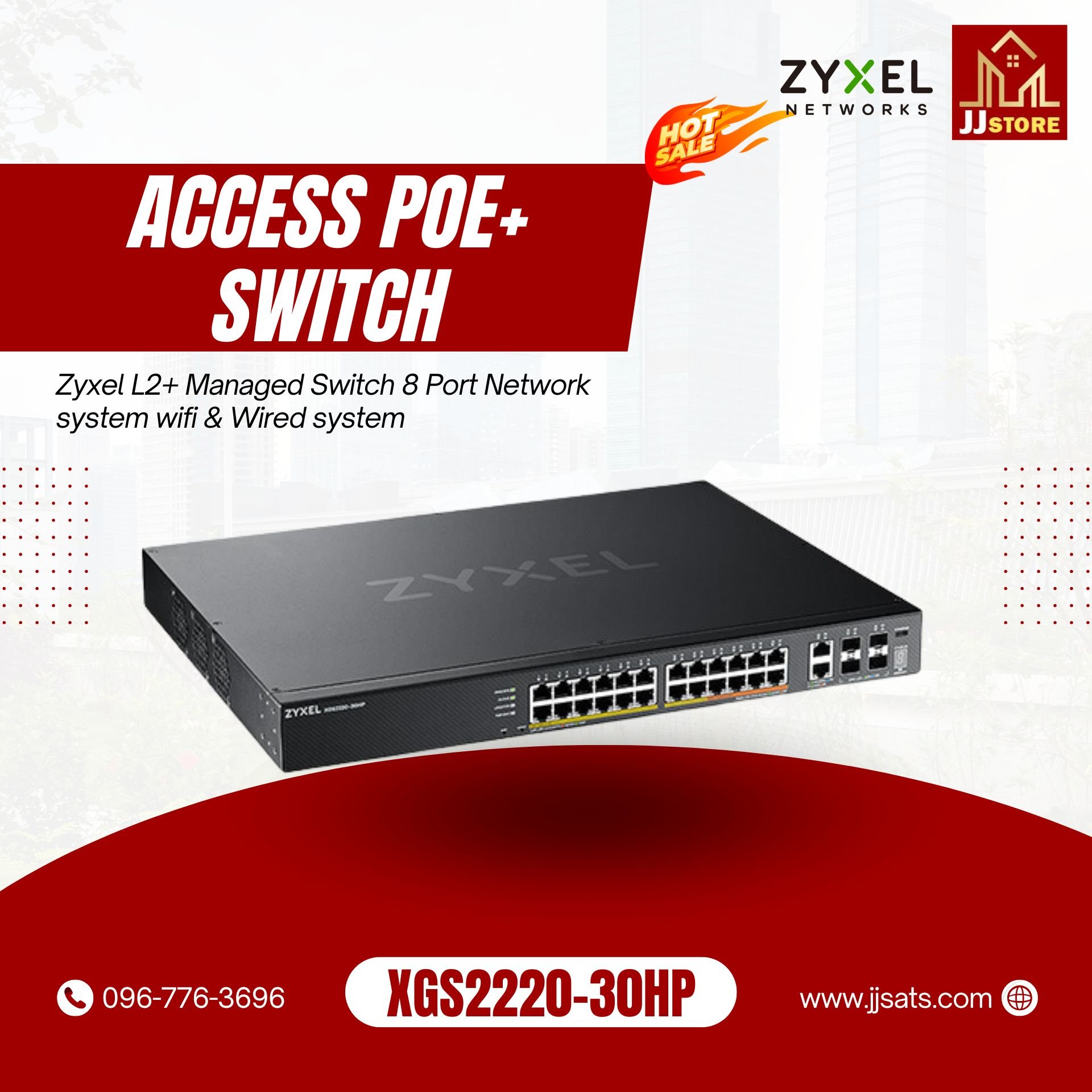 XGS2220-30HP Zyxel L2+ Managed Switch 8 Port Network system wifi & Wired system