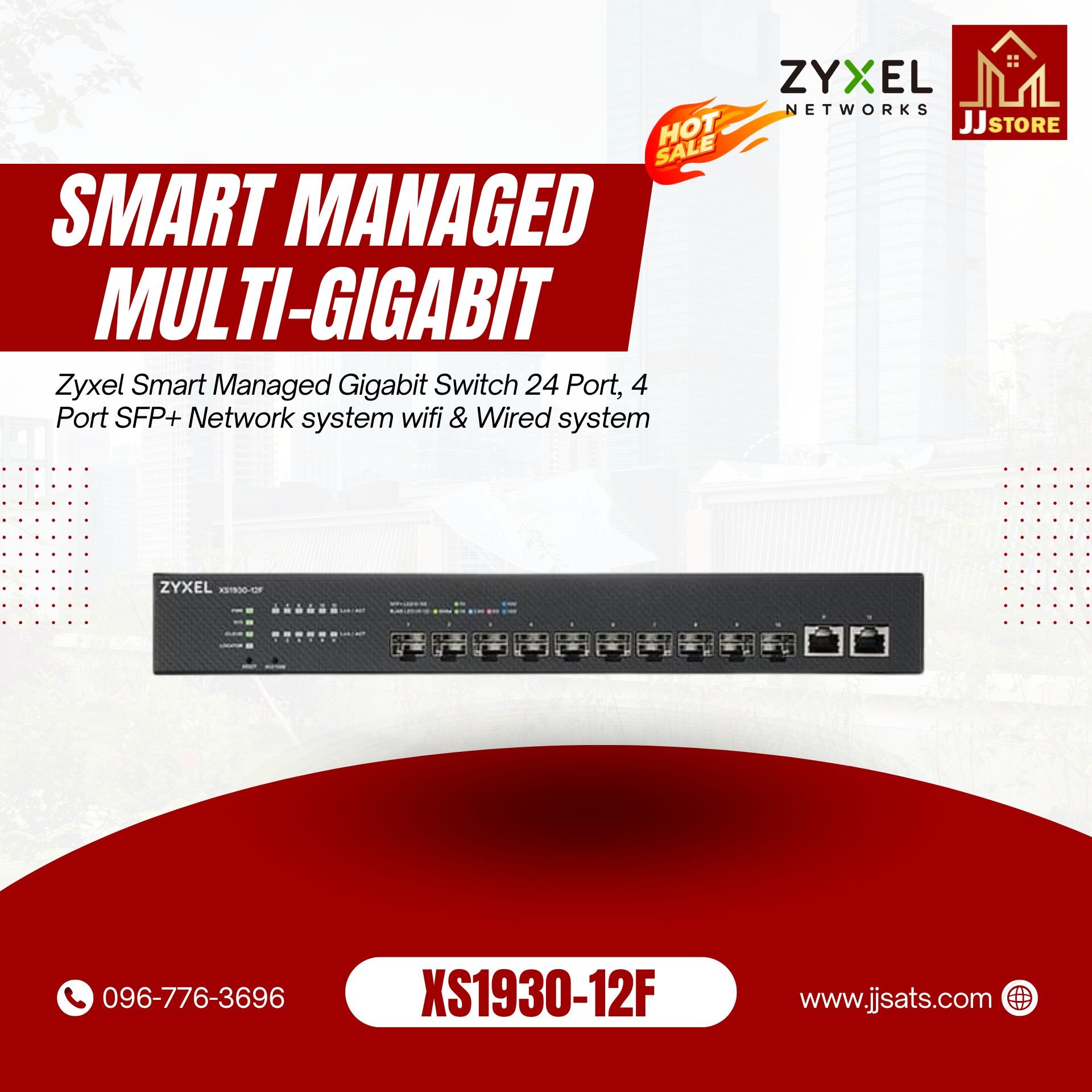 XS1930-12F Zyxel Smart Managed Gigabit Switch 24 Port, 4 Port SFP+ Network system wifi & Wired system