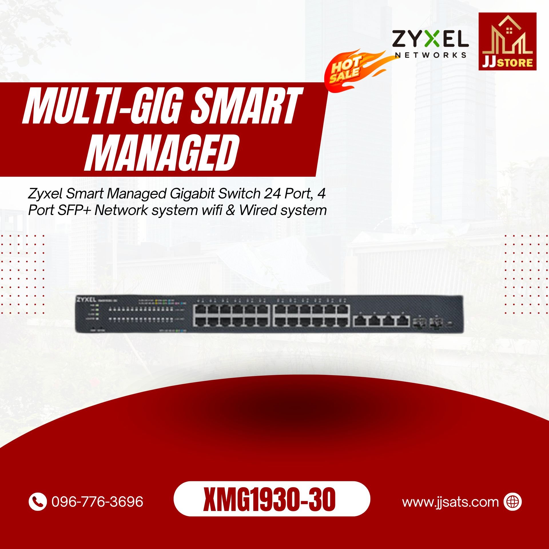 XMG1930-30 Zyxel Smart Managed Gigabit Switch 24 Port, 4 Port SFP+ Network system wifi & Wired system