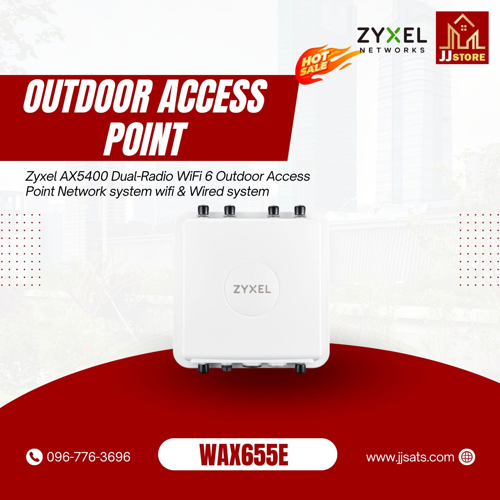 WAX655E Zyxel AX5400 Dual-Radio WiFi 6 Outdoor Access Point Network system wifi & Wired system