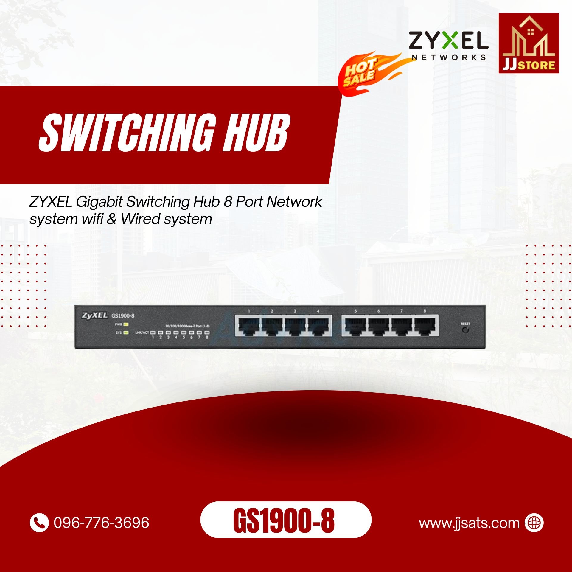 GS1900-8 ZYXEL Gigabit Switching Hub 8 Port Network system wifi & Wired system
