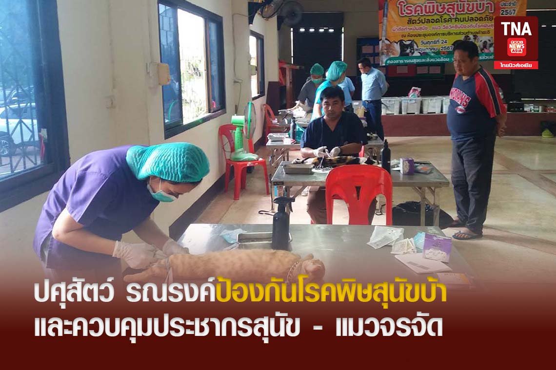 ปศุสัตว์ รณรงค์ป้องกันโรคพิษสุนัขบ้าและควบคุมประชากรสุนัข - แมวจรจัด