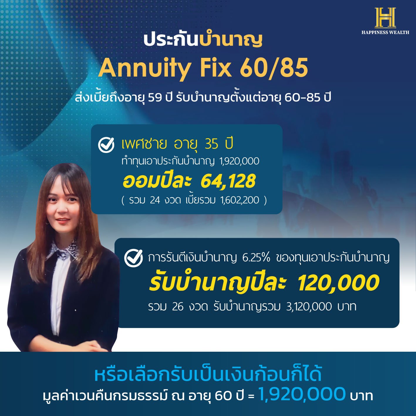 ประกันบำนาญ Annuity Fix 60/85