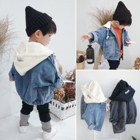 แจ็คเก็ตยีนส์ denim jacket hoodie (STREET10)