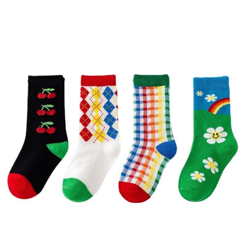 ถุงเท้า illustration sock(SOCK115 FLOWER)