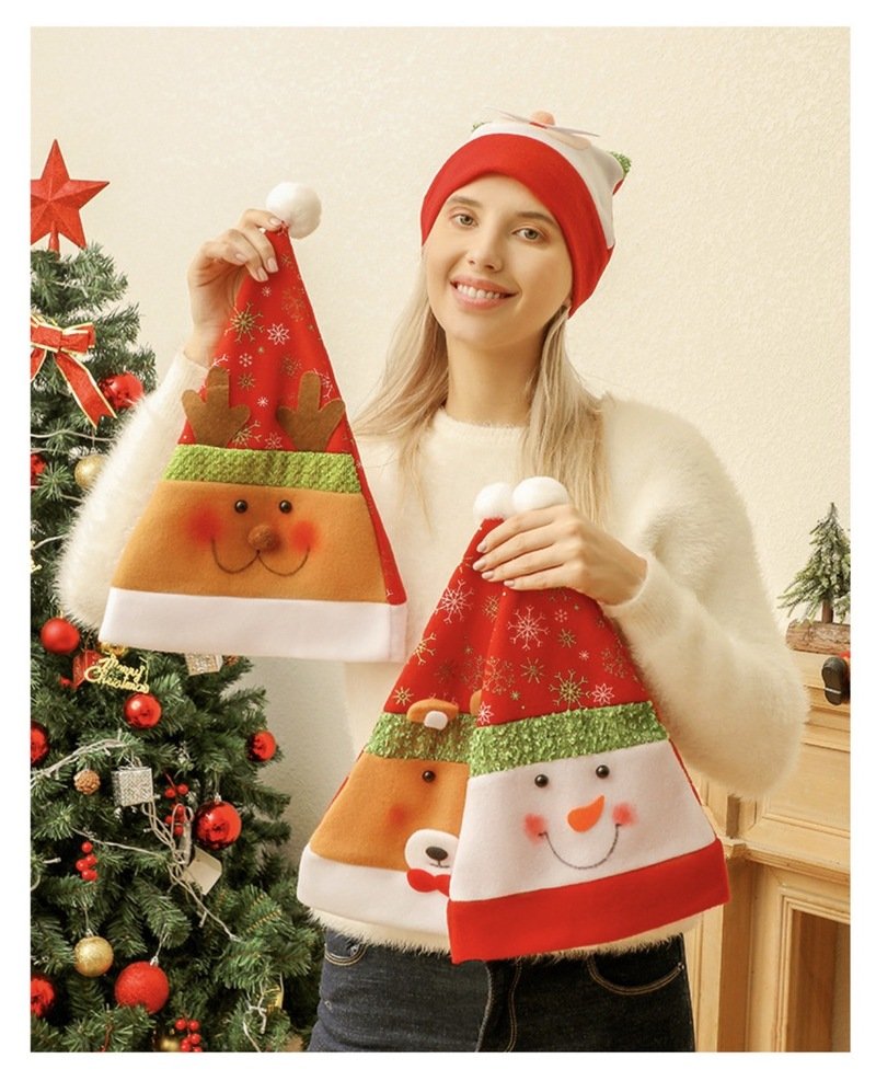 หมวกกวาง Happy Xmas ลายน่ารัก เนื้อผ้านุ่มนิ่ม ใส่สบาย