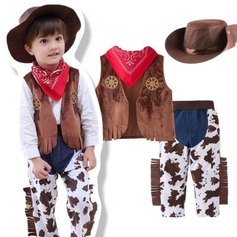 Cowboy Kid set (4ชิ้น) ชุดคาวบอยเด็กโตมีให้ครบชุดคุ้มมาก