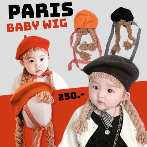 Paris baby wig หมวกวิกผมเปียสาวน้อย สดใส น่ารัก  Paris baby wig หมวกวิกผมเปียสาวน้อย สดใส น่ารัก