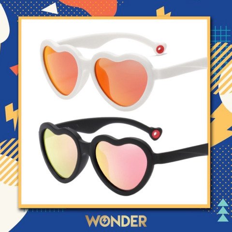 Mini heart sunglass แว่นเด็กกรอบหัวใจเลนส์ปรอท