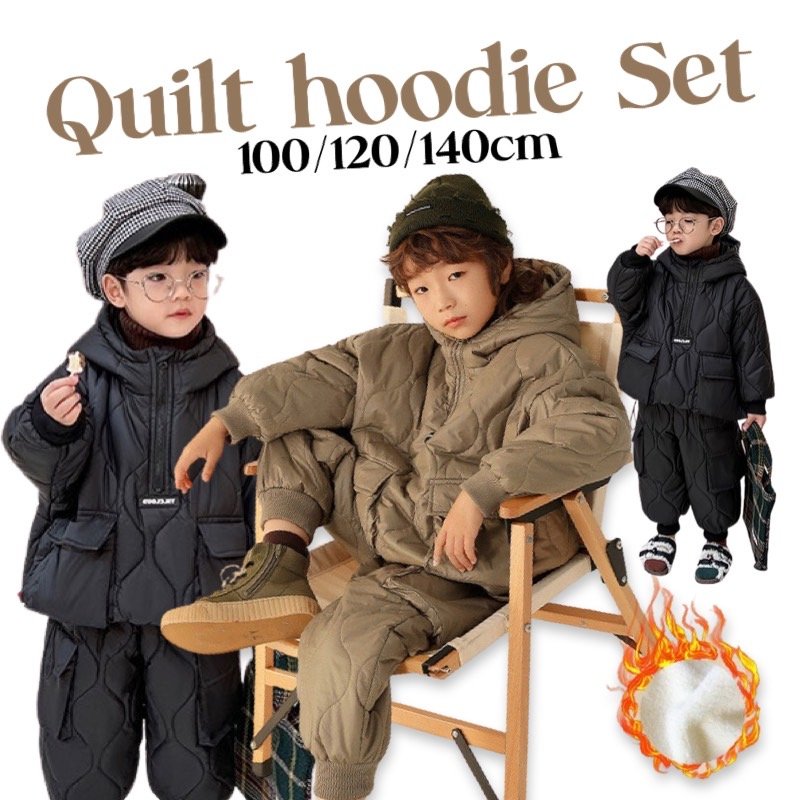 Quilt hoodie jacket ชุดเซ็ตควิลด์มีฮู้ด ชุดกันหนาวเด็ก