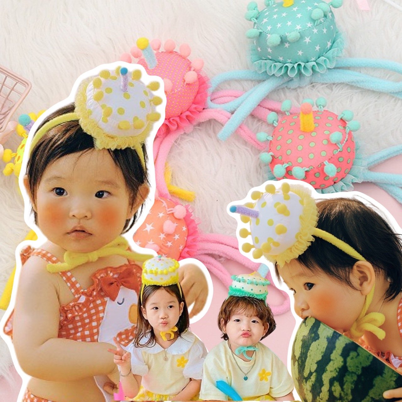 หมวกเค้กวันเกิด Children's hat baby birthday