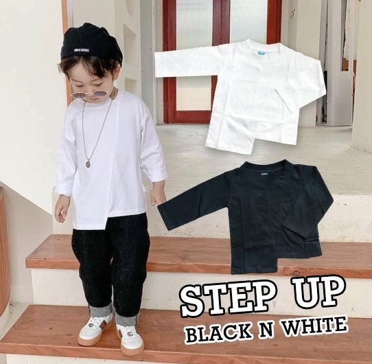 Step Up Black n White เสื้อแขนยาวผ้า cotton
