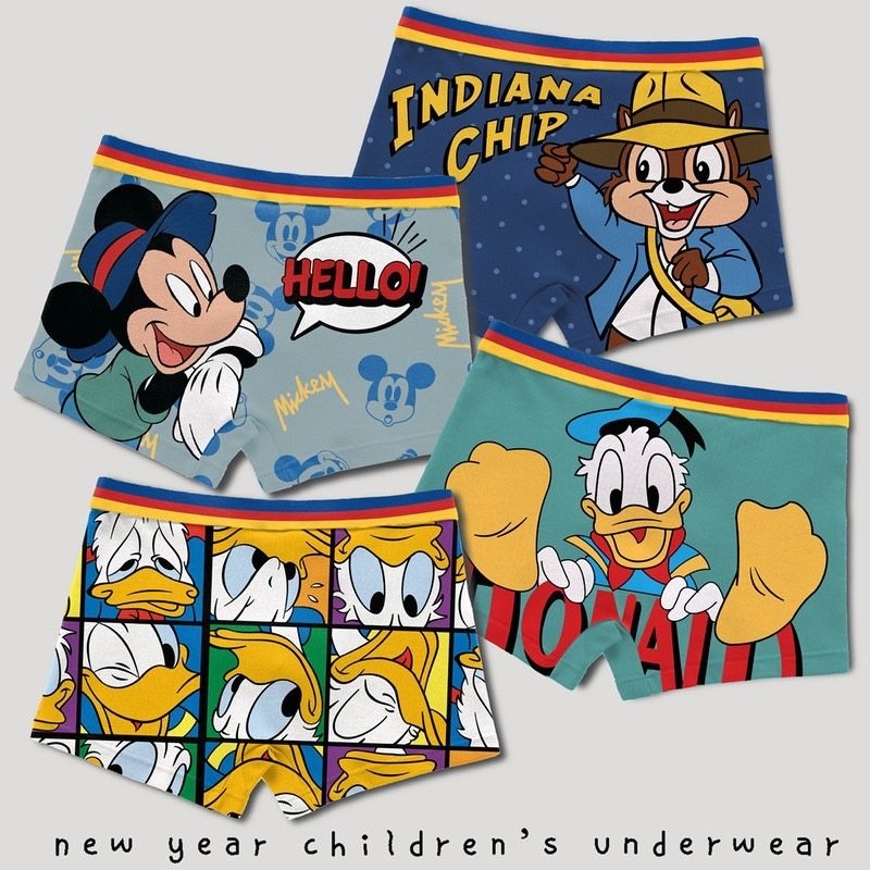 Donald Mickey Chip กางเกงในผ้า cotton 4 ตัว(UNDERWEAR45)