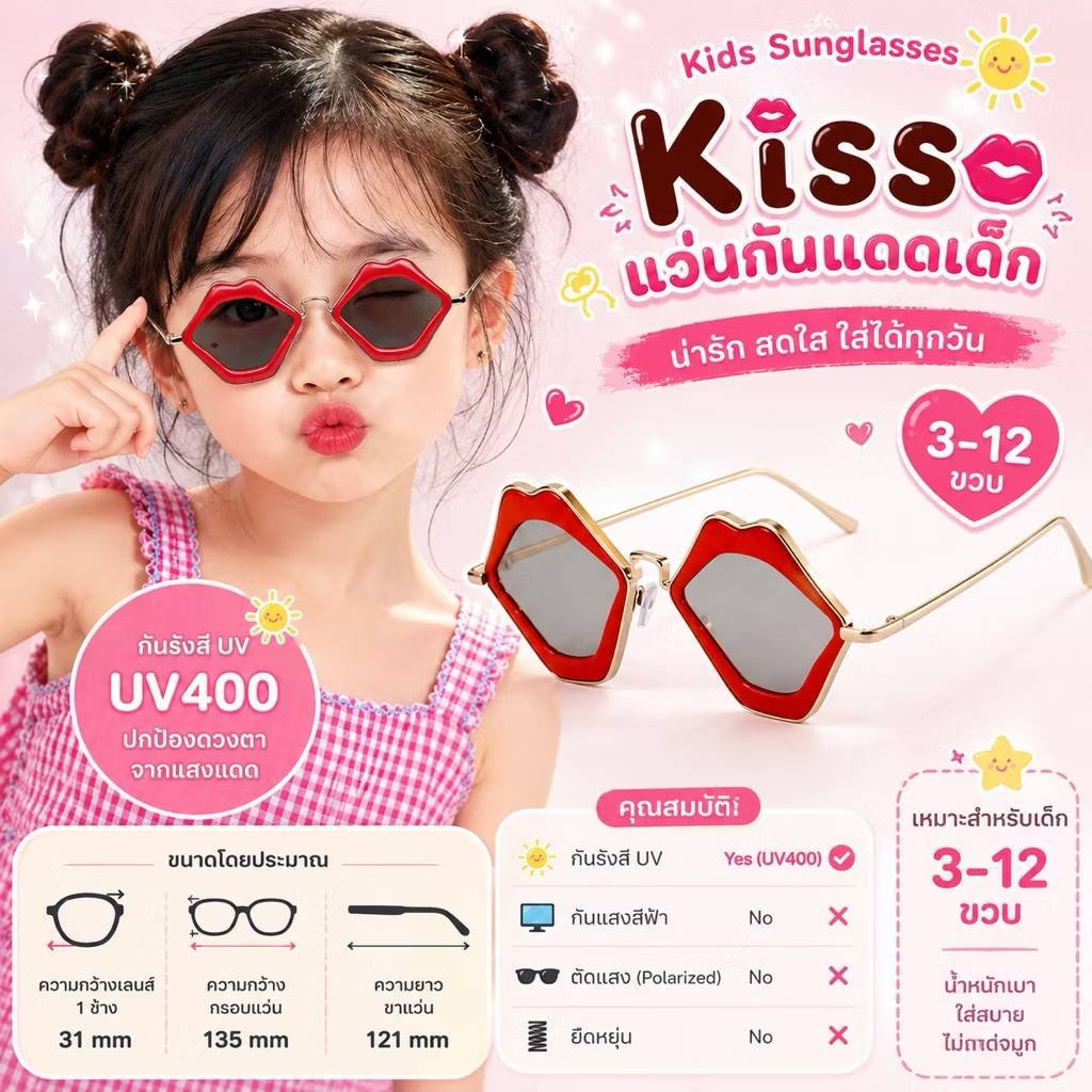 แว่นกันแดดเด็ก Kiss 