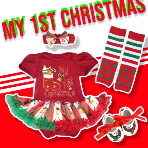 SET my 1st christmas bodysuit
