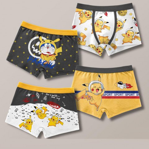 กางเกงในเด็กลายตัวการ์ตูนPokemonผ้า cotton 4 ตัว