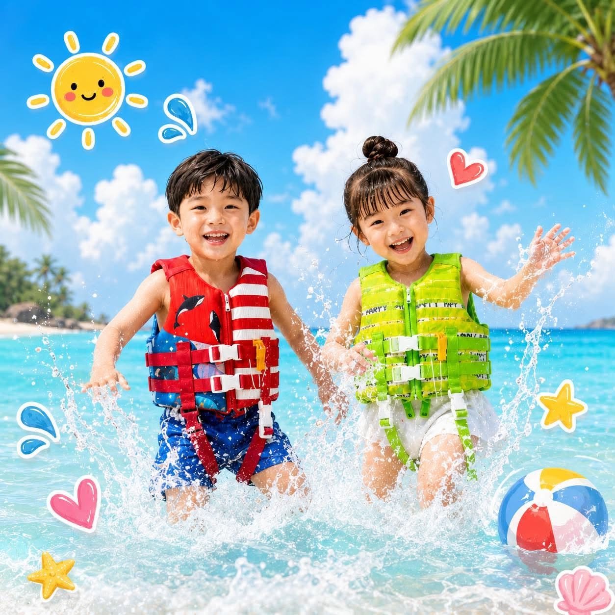 สื้อชูชีพเด็ก Happy Swim Kids Vest ชูชีพเด็กรุ่นพรีเมี่ยม 
