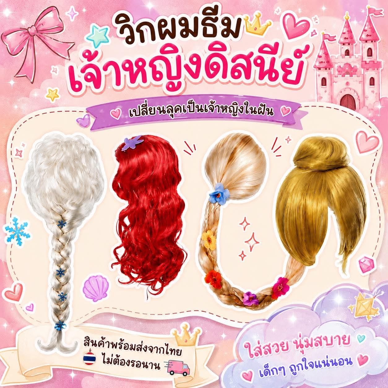  Princess Wigs วิกผมเด็กเจ้าหญิงดิสนีย์ ไอเทมเด็ดๆ