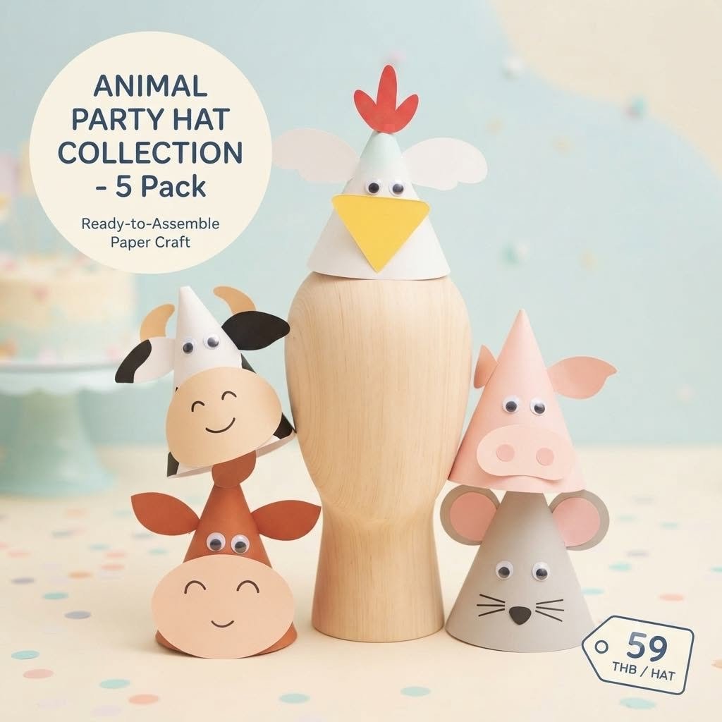 Animal hat หมวกกระดาษรูปสัตว์ต่างๆ น่ารัก