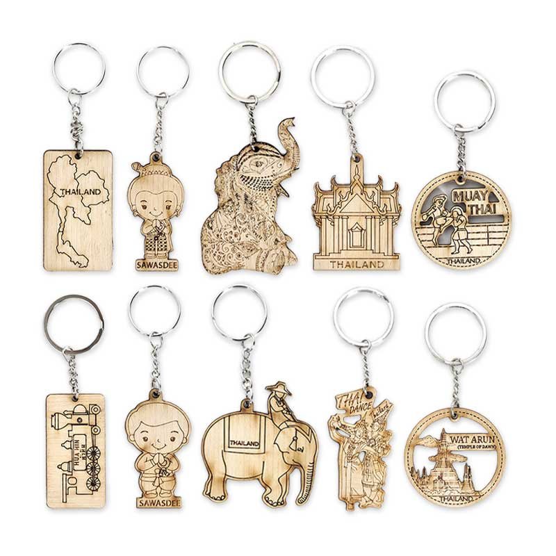 Thai Icon Wooden Keychain