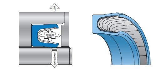 Spring Energizer ภายใน PTFE Spring Energized Seal